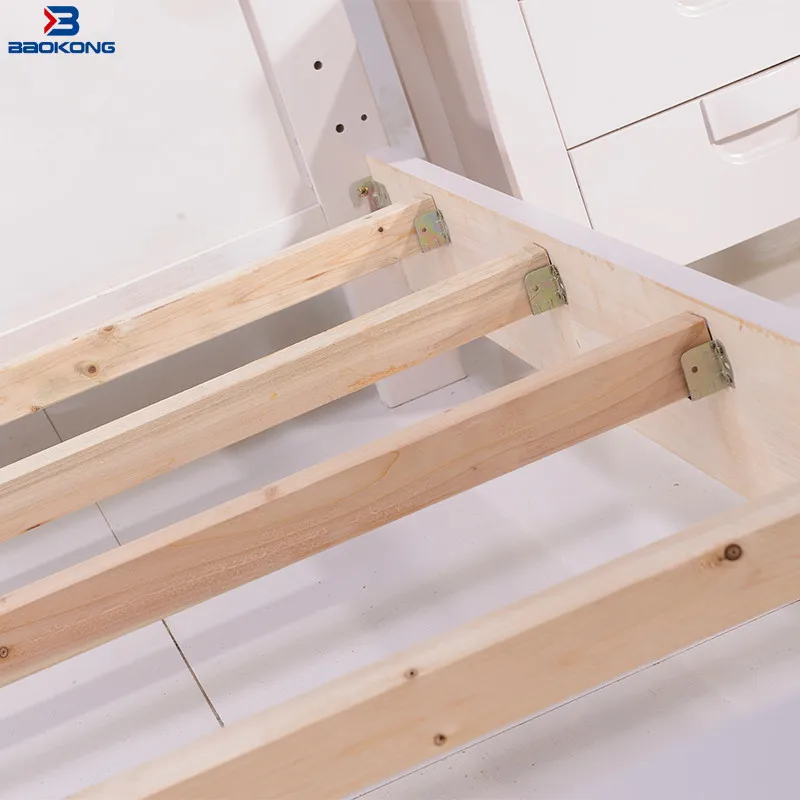 solid wood plank bed for bedroom furniture