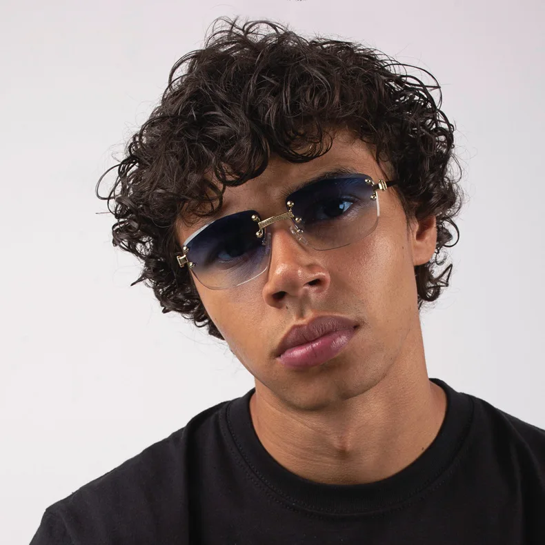 Custom Polarized Logo New Style Black Red Sunglasses Women Rimless SunGlasses