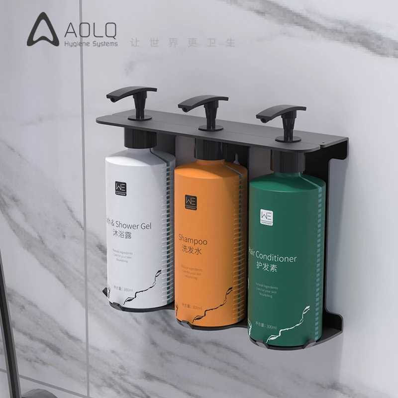 2023 Hot Sales Hand Liquid Soap Dispenser Stainless Steel Soap Shampoo Conditioner Dispenser Holder Triple For Hotel