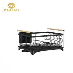 Metal Cup Glass Drainer Storage Dish Dryer Tray Rack With Kitchen Utensil Holder