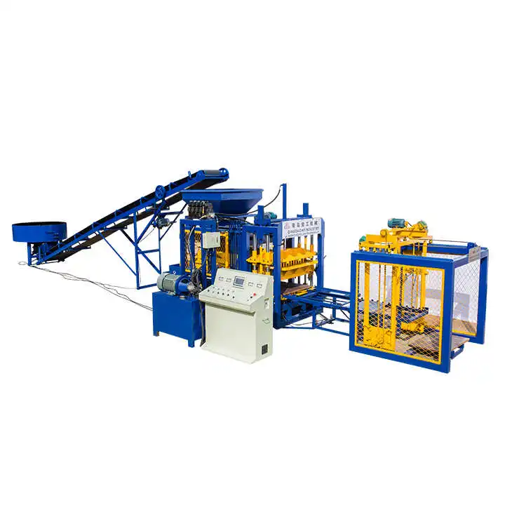 fully automatic cement hollow interlock paving blocks machine QT4-16 concrete block making machine for sale