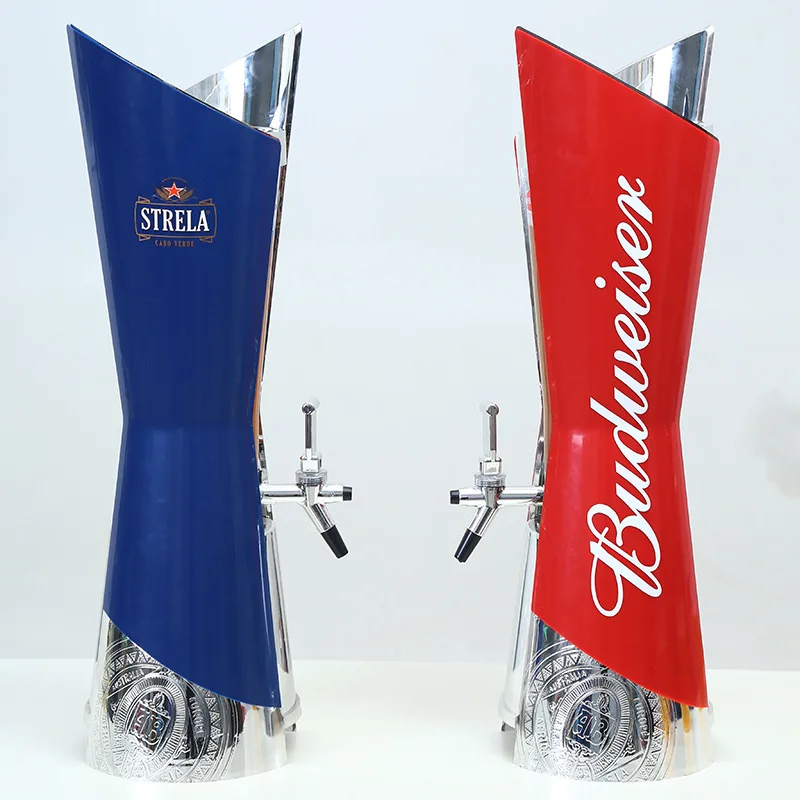 Premium quality beer dispenser 3 liters beverage beer tower with ice tube