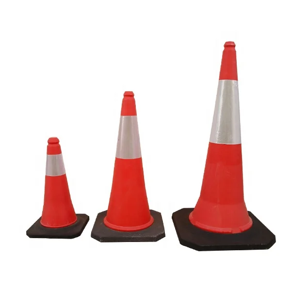 PVC traffic cones safety cone with rubber base with reflective tape