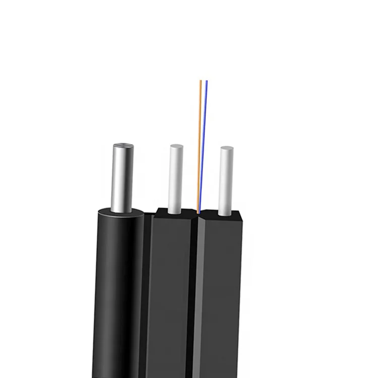 Singlemode стальной провод самоподдерживающийся FTTH Drop кабель Крытый 4 ядра волоконно-оптический кабель Drop