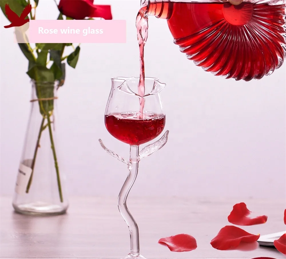 Creative Vintage Rose Wine Glass Champagne Cocktail Whisky Glass Manufacturer Wholesale