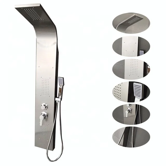 silver easy -use shower panels with three patterns and body massage jets