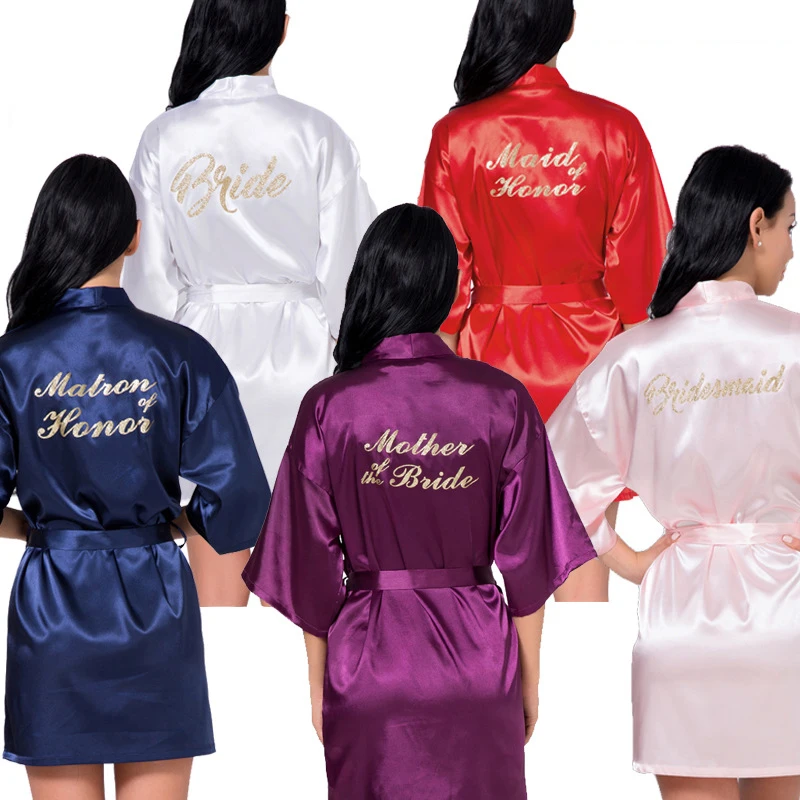 Satin Bridal Robe Bridesmaid Robe Wedding Robe Support Customization