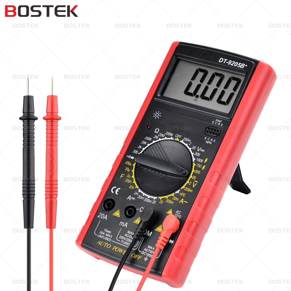 BOSTEK DT9205B High Precision Cheap Digital Multimeter 1000V Voltage Capacitance Tester with LCD Display