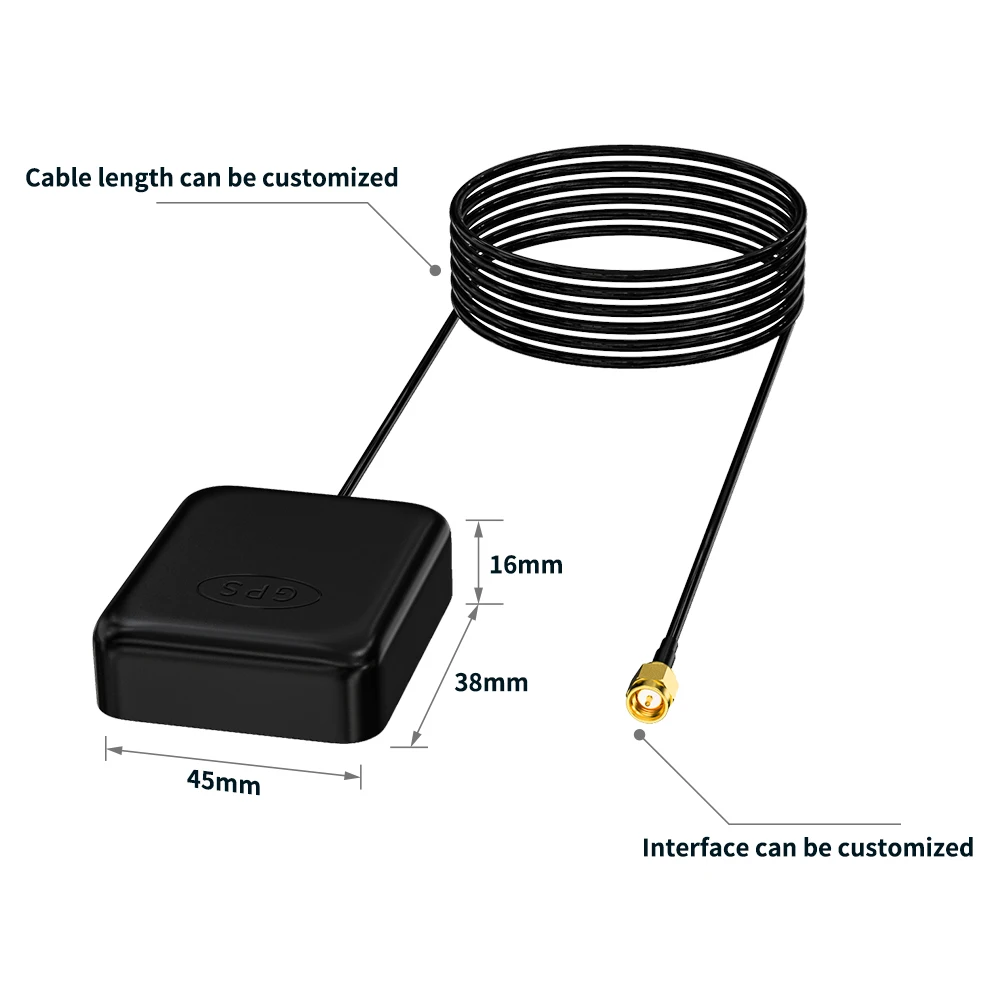 Waterproof navigation system housing external ceramic active magnetic passive fakra rtk patch 4g lte marine car gnss gps antenna