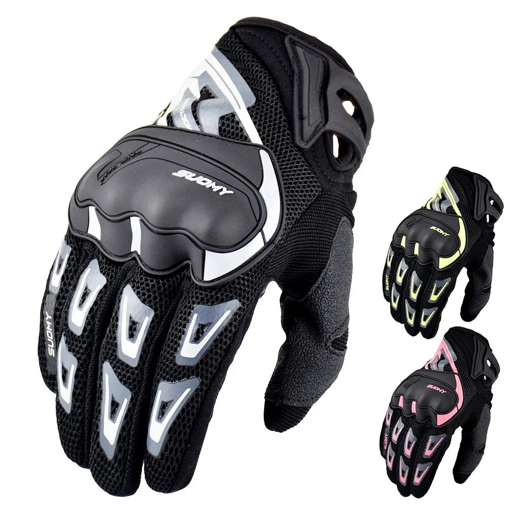 Suomy  Summer Mesh Breathable Motorbike Gloves Men Women Touch Screen Motocross Racing Gloves Cycling Bike Motorcycle Gloves