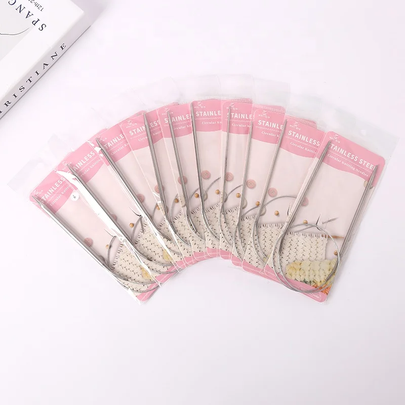 Stainless Steel Circular Knitting Needles Crochet Needles For Set of Knitting hooks DIY Weaving Pins Needle Craft Tools