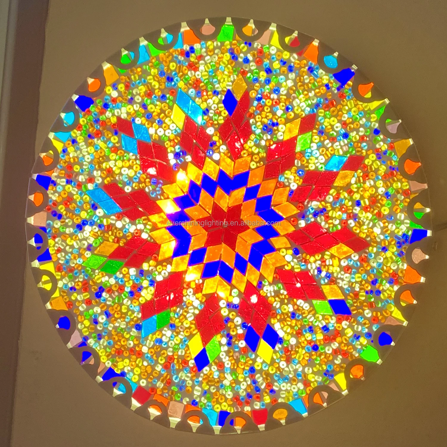 Marrakech Handmade Multi colors Tiffany Ceiling Light Turkish Mosaic Hanging Lamp Turkish Colorful Chandelier