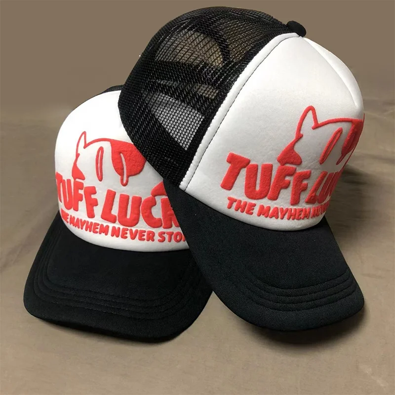 Wholesale high crown 5 panel gorras custom 3d puff print foam trucker hat screen printed adjustable snapback mesh sport cap