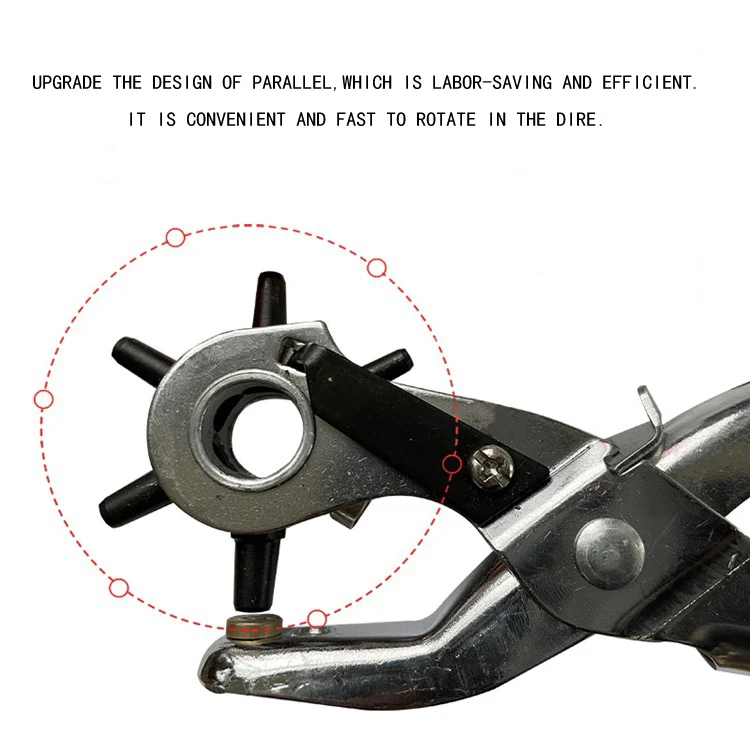 2022 Multifunction Professional Types Of Holding Tools Pliers Common Carbon Steel Metal Leather Set Revolving Hole Punch Pliers
