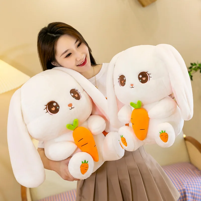Wholesale Soft Stuffed Animal Carrot With Rabbit Plush Pillow Cute Custom Plush Rabbit Toy