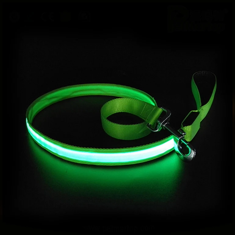 New Arrival Flashing safety Dog belt strap Customize Usb Rechargeable luminous leash light up glow Waterproof Led Dog Leash