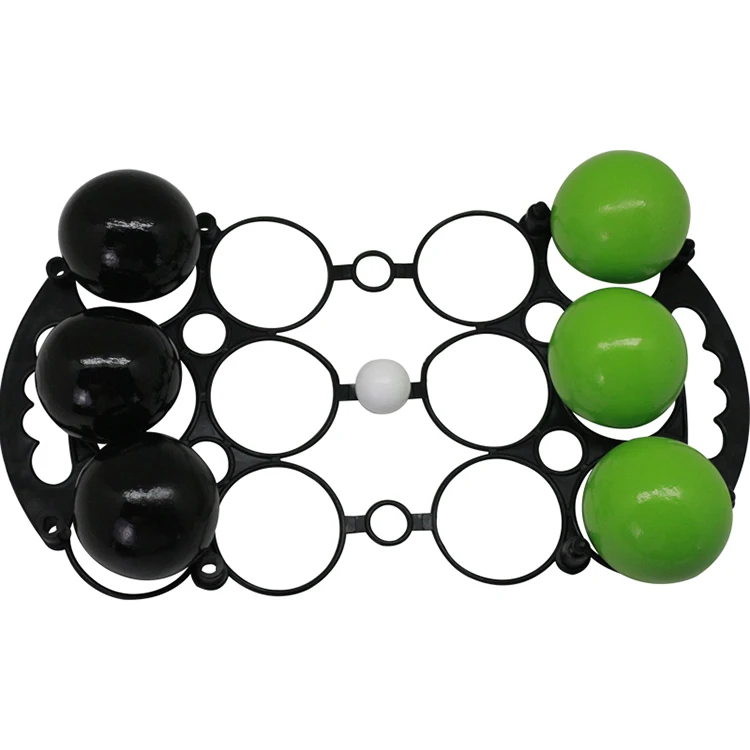 Portable Indoor Outdoor Wooden Boules Set of 6 Solid Ball Bocce Petanque Balls With Carry Case