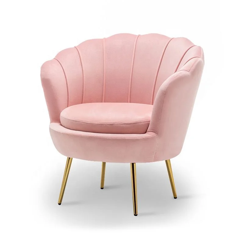 Розовый бархатный стул с ворсом для туалетного столика ракушкой спальни декоративные стулья гостиной