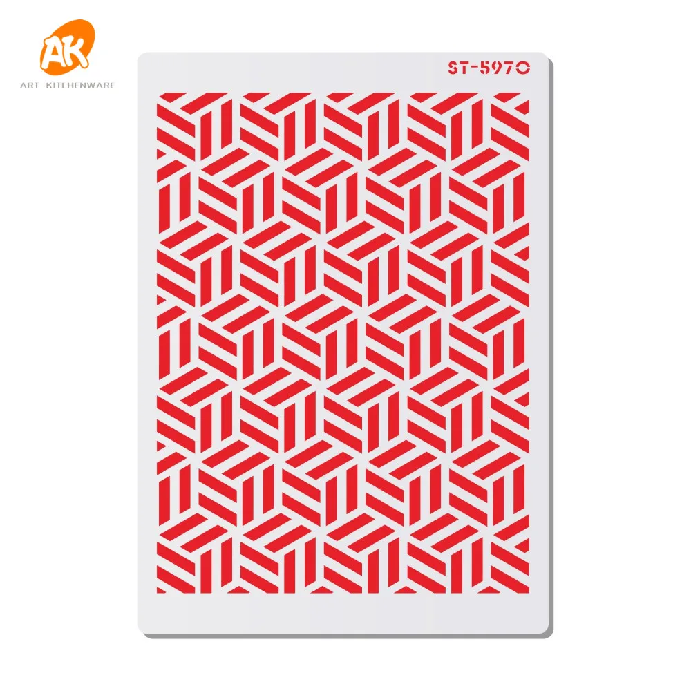 AK Knit Shape Cake Stencils Templates Decorating Tools Icing Pastry Stencil Reusable Painting Drawing Craft Wall Stencil ST-5970