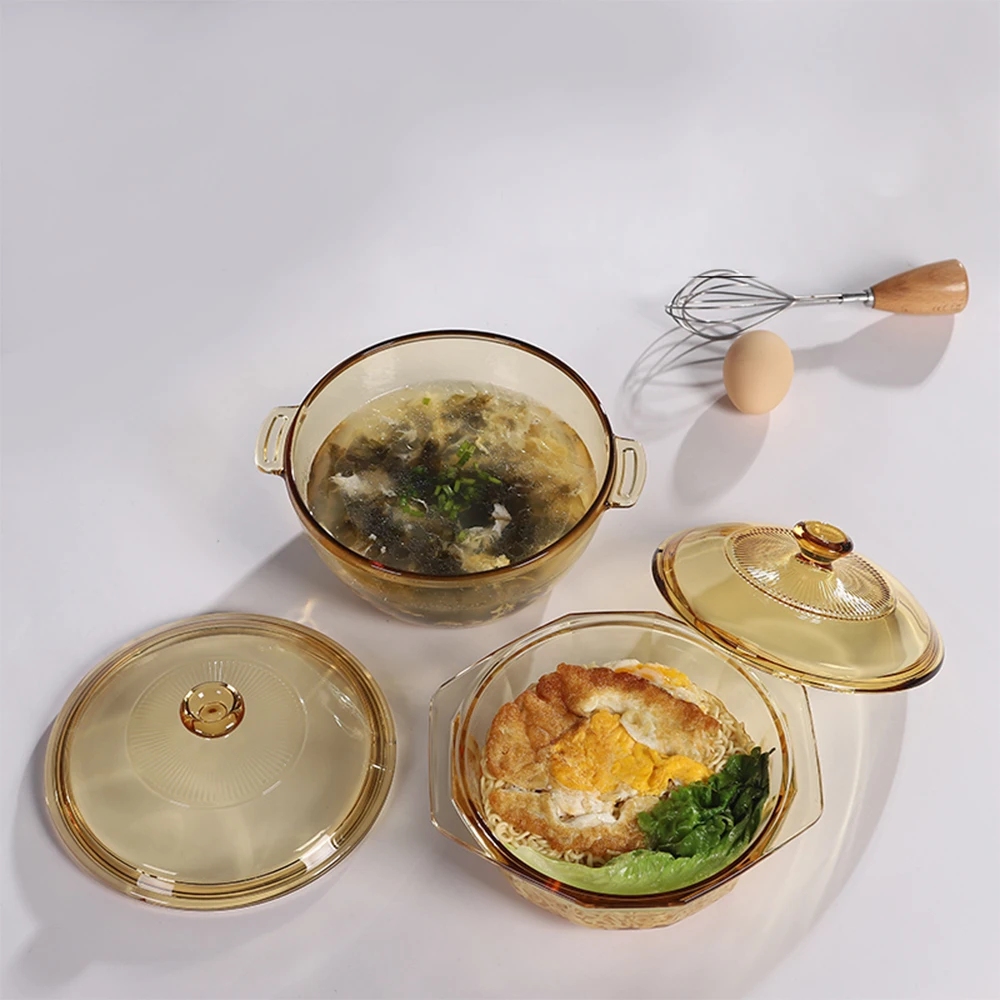 Tableware/Kitchen/Glassware High Borosilicate glass cookware cooking pot Glass casserole with lid for Kitchen
