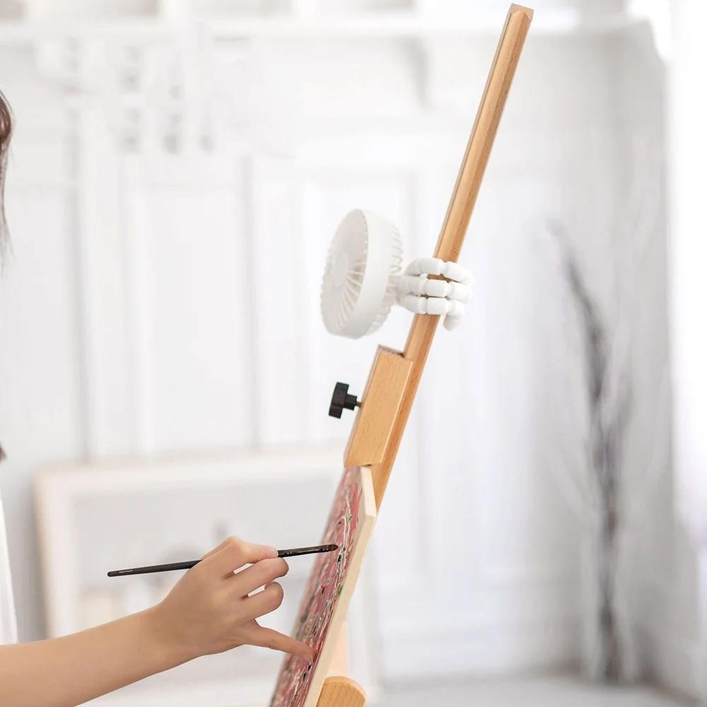 2024 Tripod bracket camping fan baby stroller with foldable desktop clip fan, USB charging octopus fan