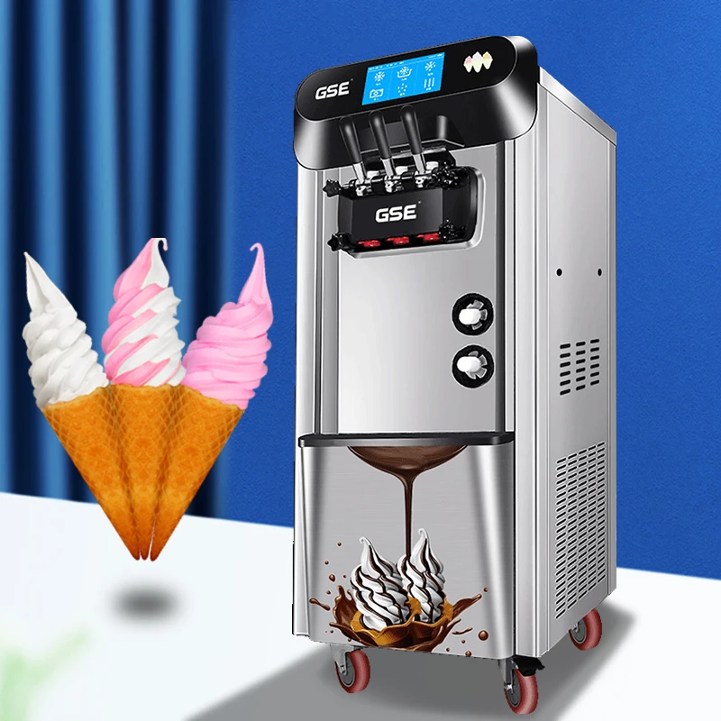 Three flavor soft ice cream machine soft serve ice cream making machine
