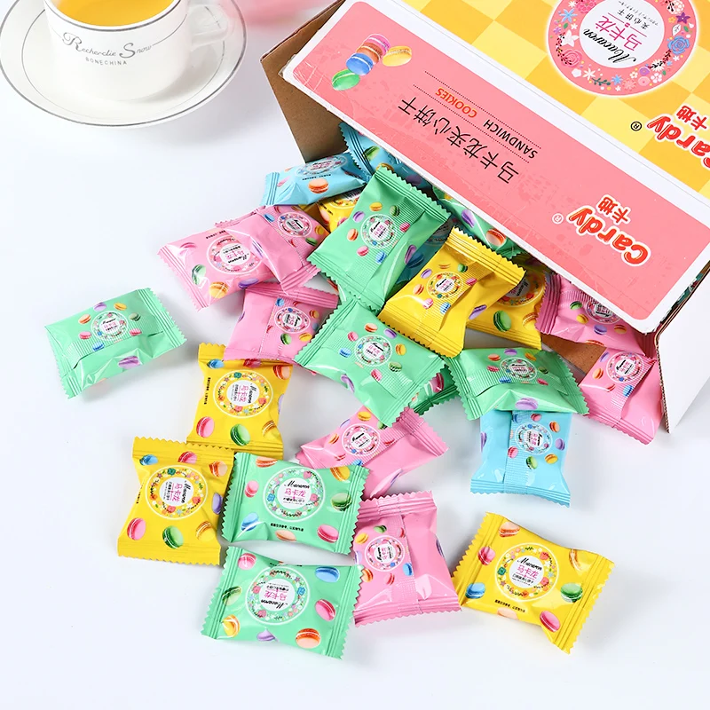 Professional Manufacturer Made Macaron Cookies chip twinkies Ganache biscuit 128g