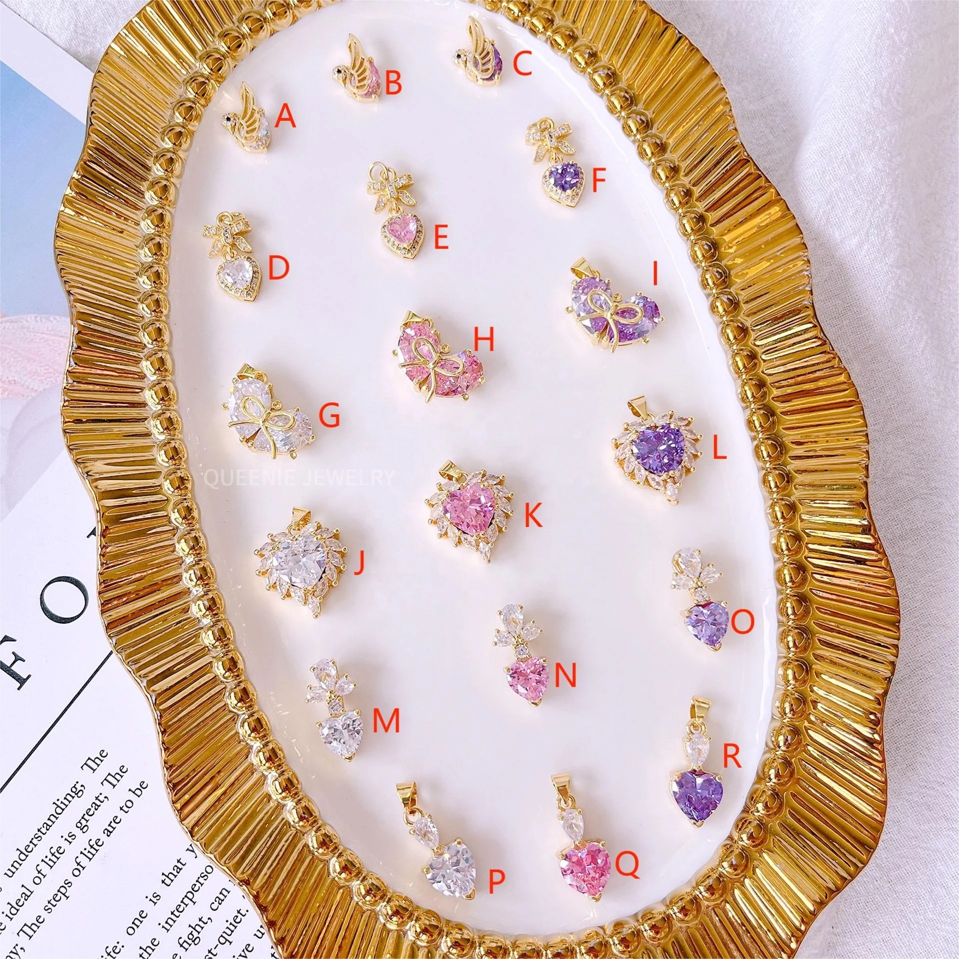 Fashion Cupid Angel Wings Tassel Love Pendant Heart Necklace Moving Small Wings Chain Zircon Necklace for Women Clavicle Chain