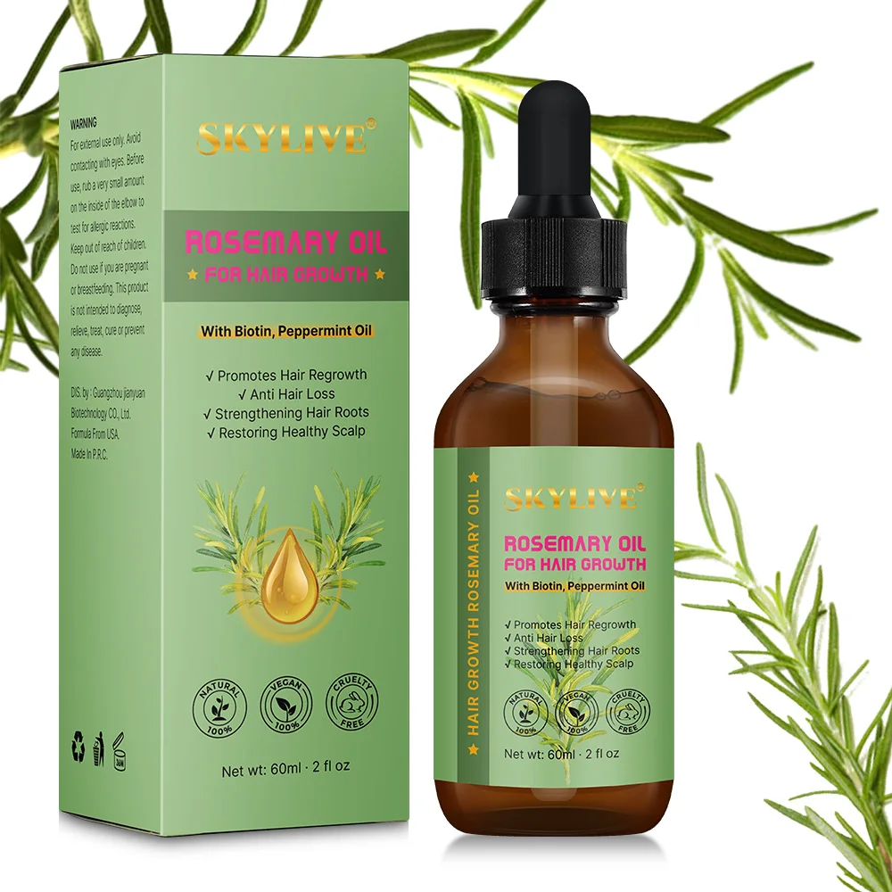 Hot Sale Rosemary Mint scalp and hair growth strengthening oil essential oil nourishment care for hair regrowth treatment