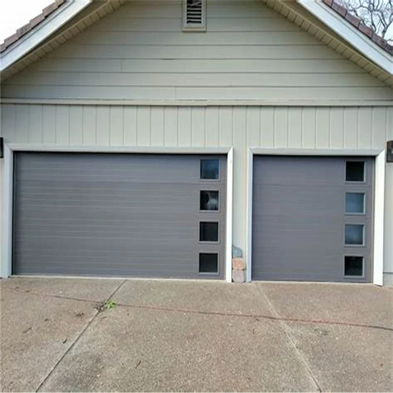 Prima Villa Luxury 16 Ft Foot Clear Frosted Full View Aluminum Automatic Double Modern Insulated Glass Garage Door For Sale