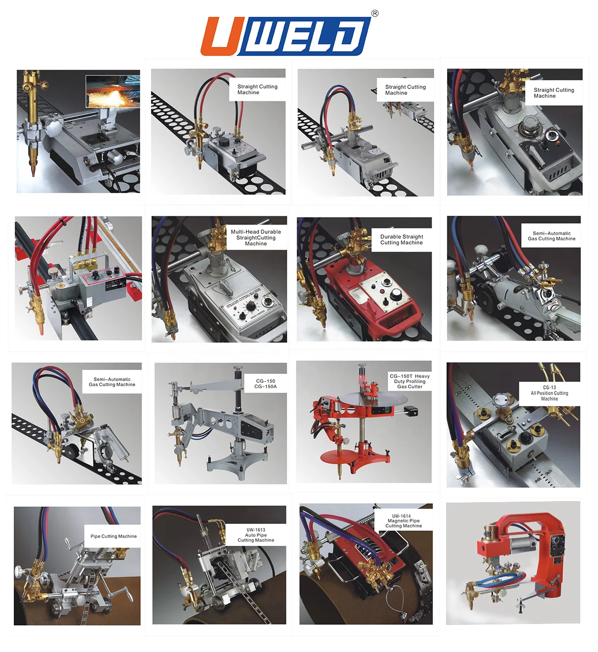 2021 Uweld CG-100 Straight Gas Cutting Machine with Track Performance High Efficient