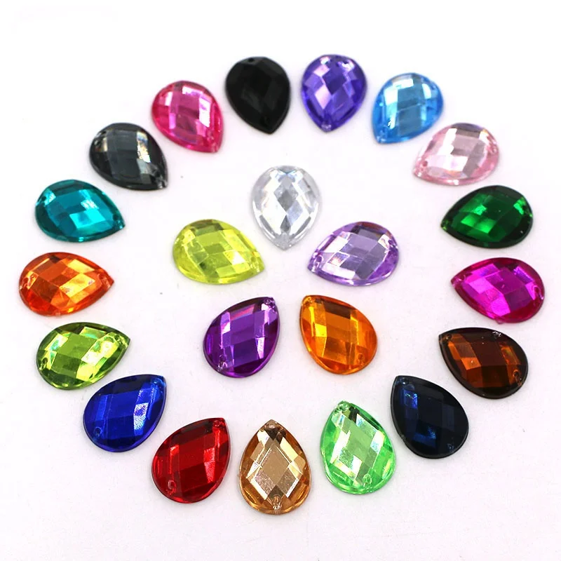 Wholesale Gemstone Loose Rhinestones Cheap Flat back Sew On Crystal Stone Acrylic Gems Accessories