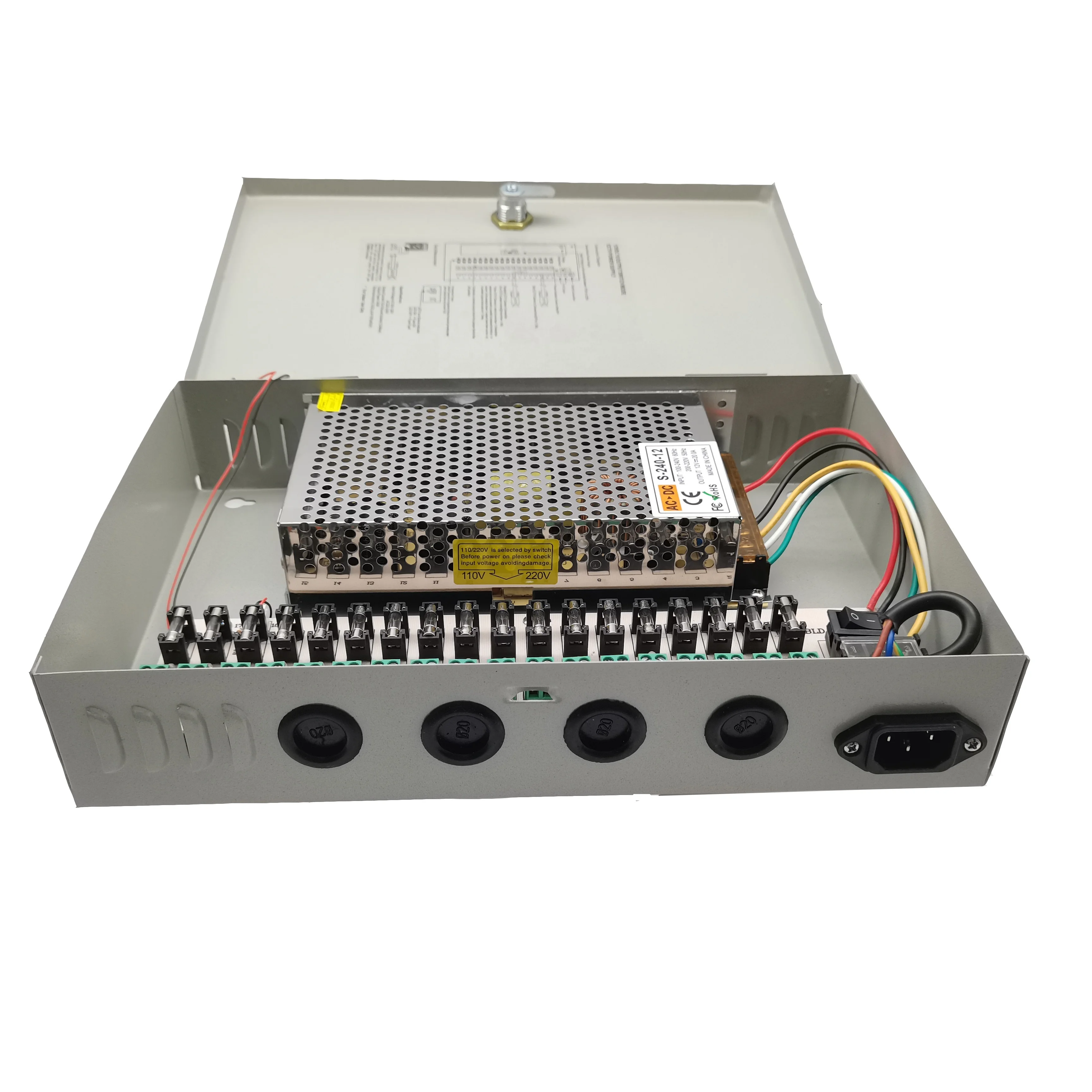 FSATECH Высокое качество AC DC 12V 20A 24V 10A 18CH импульсный источник питания для камеры