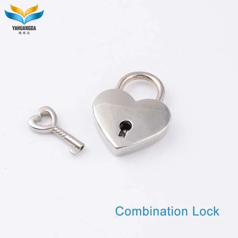 Happy cute heart shape padlock skeleton key lock for wedding valentine day gift with various color ZM1405