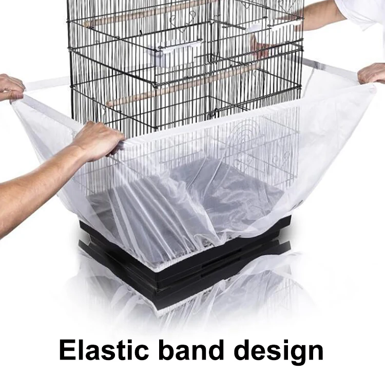 Bird Supplies 5 Sizes Adjustable Large Stretchy Skirt Indoor Bird Cage Net for Round Square Cages