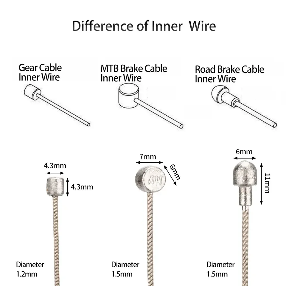 Road Bike MTB Bike Bicycle Brake Line Shift Shifter Gear Brake Cable Sets Core Inner Wire Silver Steel Speed Line