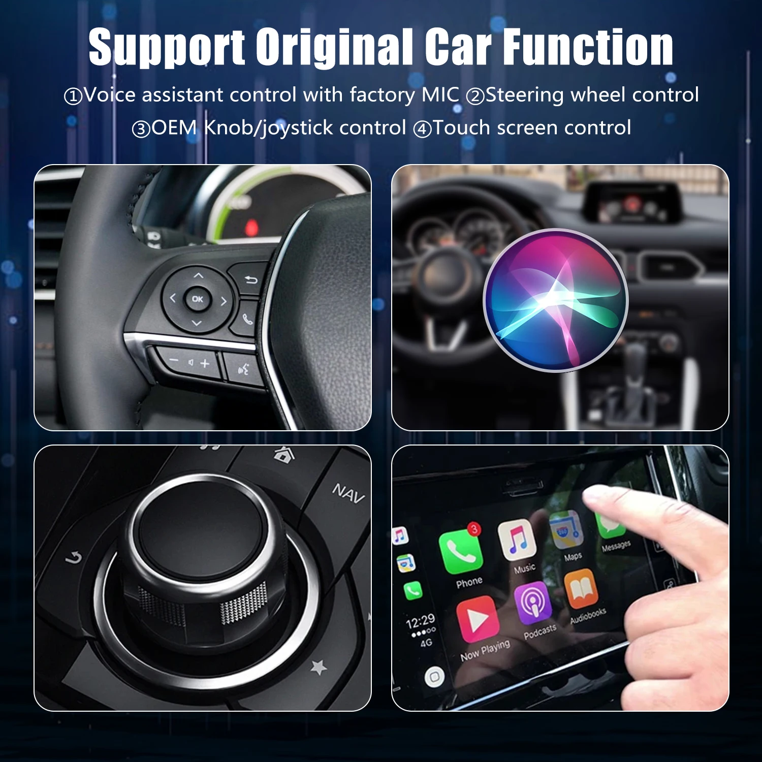 CarPlay Mini Ai Box Andoroid 12 Wireless CarPlay Android Auto For Audi Mazda Toyota Benz Youtube Netflix 4G LTE GPS 8GB+128GB