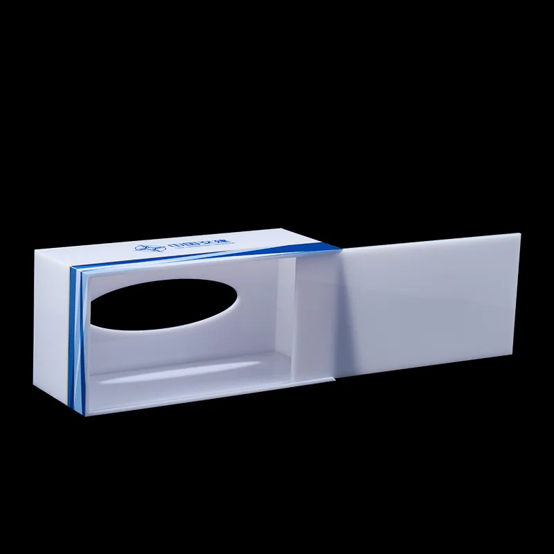White Lucite Drawer Acrylic Tissure Box Fashion Square Acrylic Napkin Box Dispenser Holder