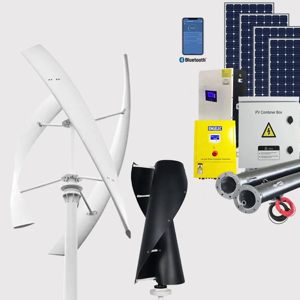 Vertical 5kW 10kW 20kW 50kW Windmill with MPPT/ Hybrid Charge Controller Wind Turbine Generator