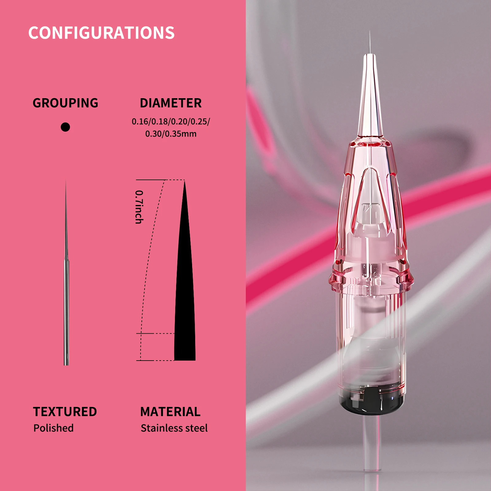 Newest Smooth Tattoo Needles Standard Microblading Universal Nano Needle Cartridge For Brows Lips Scar