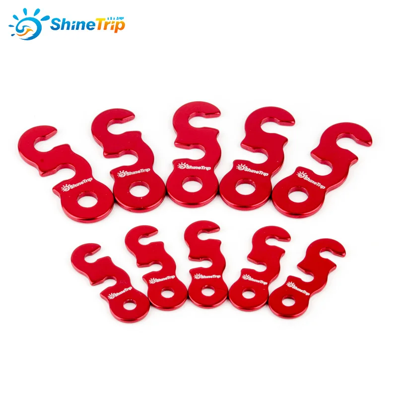 Shinetrip Outdoor Tent Wind Cord Rope Buckles S Type Adjusters Aluminum Alloy Rope Tensioner Fastener Tent Securing Accessories