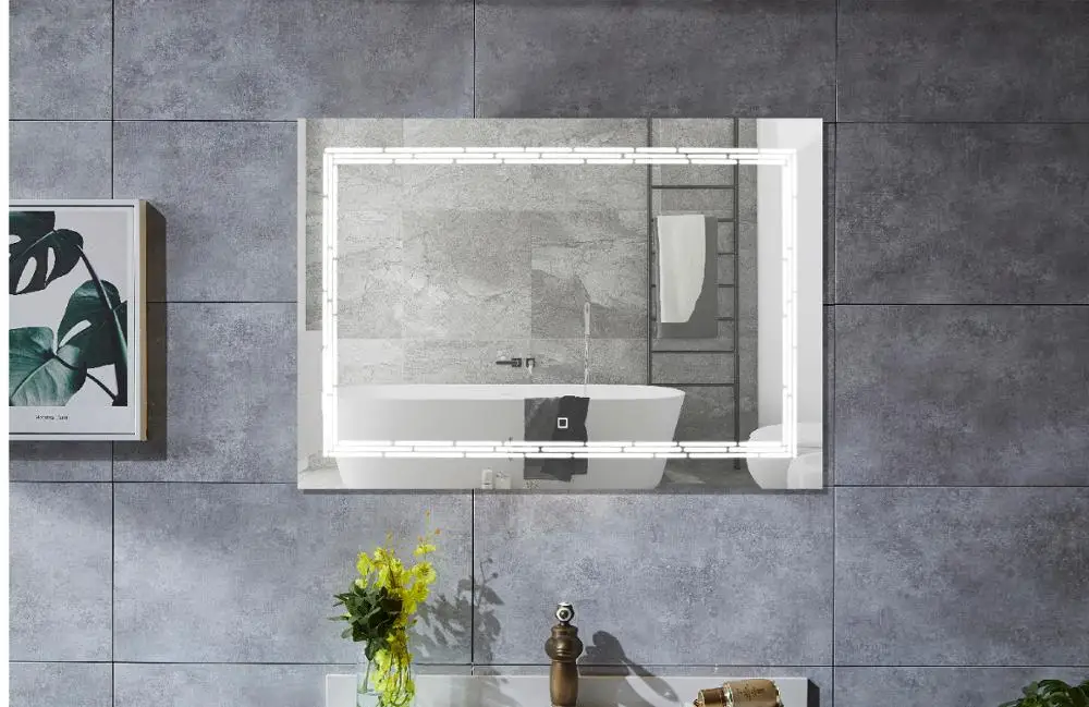 illuminated mirror bathroom led mirror with clock display