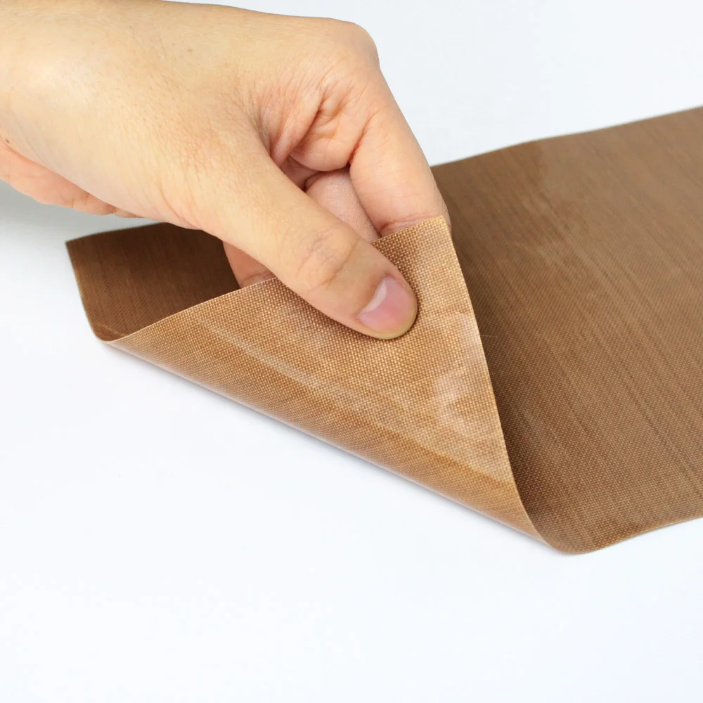 4- Brown Color Heat Resistant Non-sticky PTFE Coated Fiberglass Fabric Cloth Sheet for Heat Press Cover