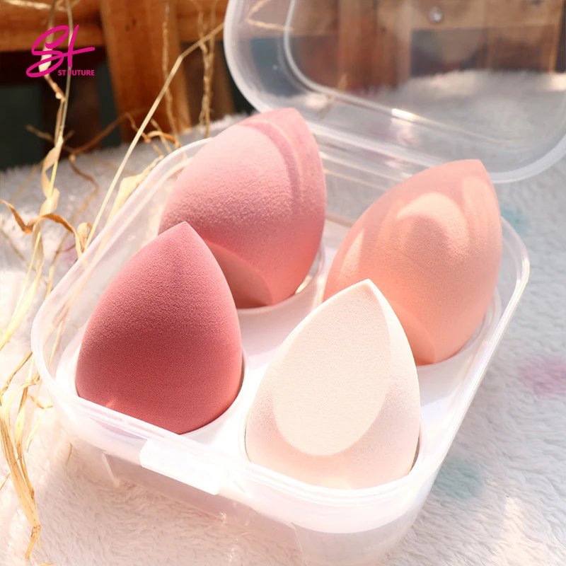 Colorful Face Sponge Sets Egg Facial Sponge Beauty Facial Blenders Puff Foundation Makeup Sponge With Case