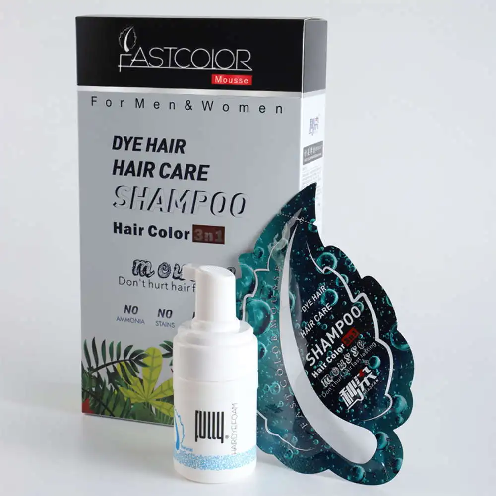 FULLY FastColor Mousse Hair Color Shampoo Dubai No.1 Hot Sales Black Hair Shampoo Herbal Hair Dye Shampoo Factory Price