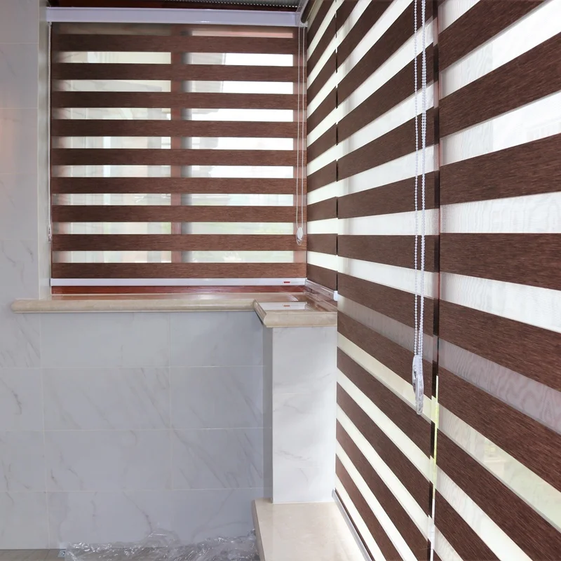 JIANI Modern Design High Quality Horizontal Blackout White Double Layer Day And Night Blinds Windows Zebra Roller Blinds