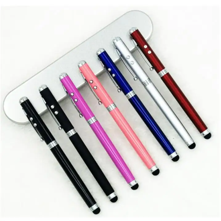 4 in 1 Multifunctional capacitive pen Mobile phone touch screen pen ballpoint writing LED Laser pen
