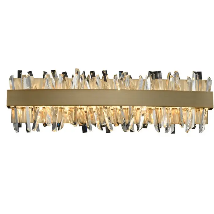 JC LIGHTING modern lighting fixture brushed gold antique wall lamp crystal and stainless square wall light for gallary  walk