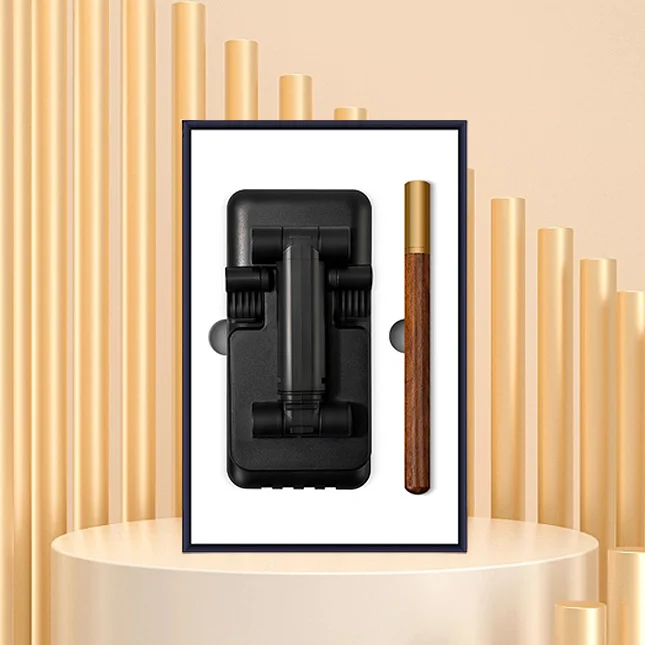 2 in 1 New accessory idea power bank classic brass wood pen teacher gift set