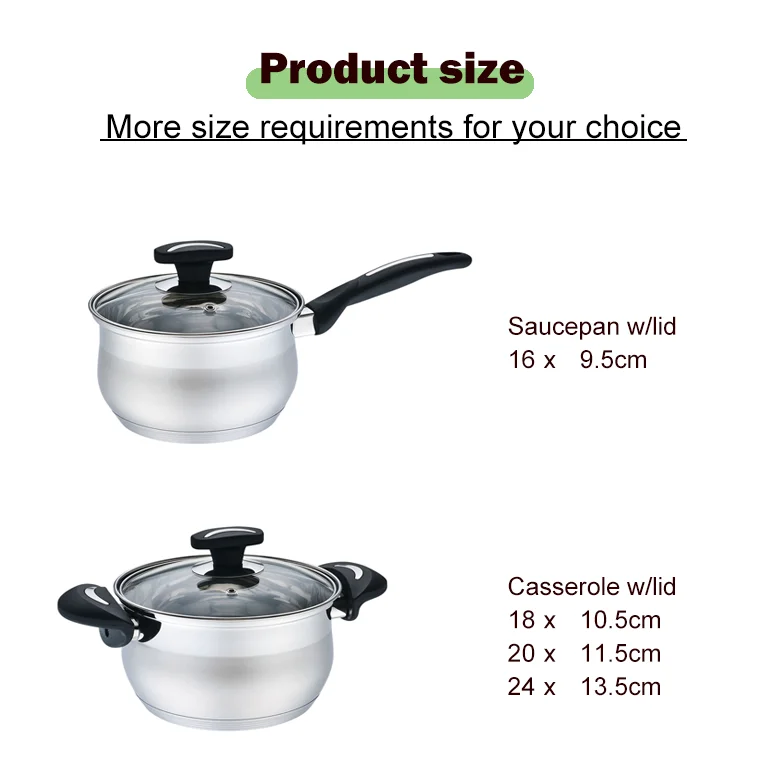 Realwin customization Cooking pot Induction factory price Cookware Stainless Steel Cookware Sets